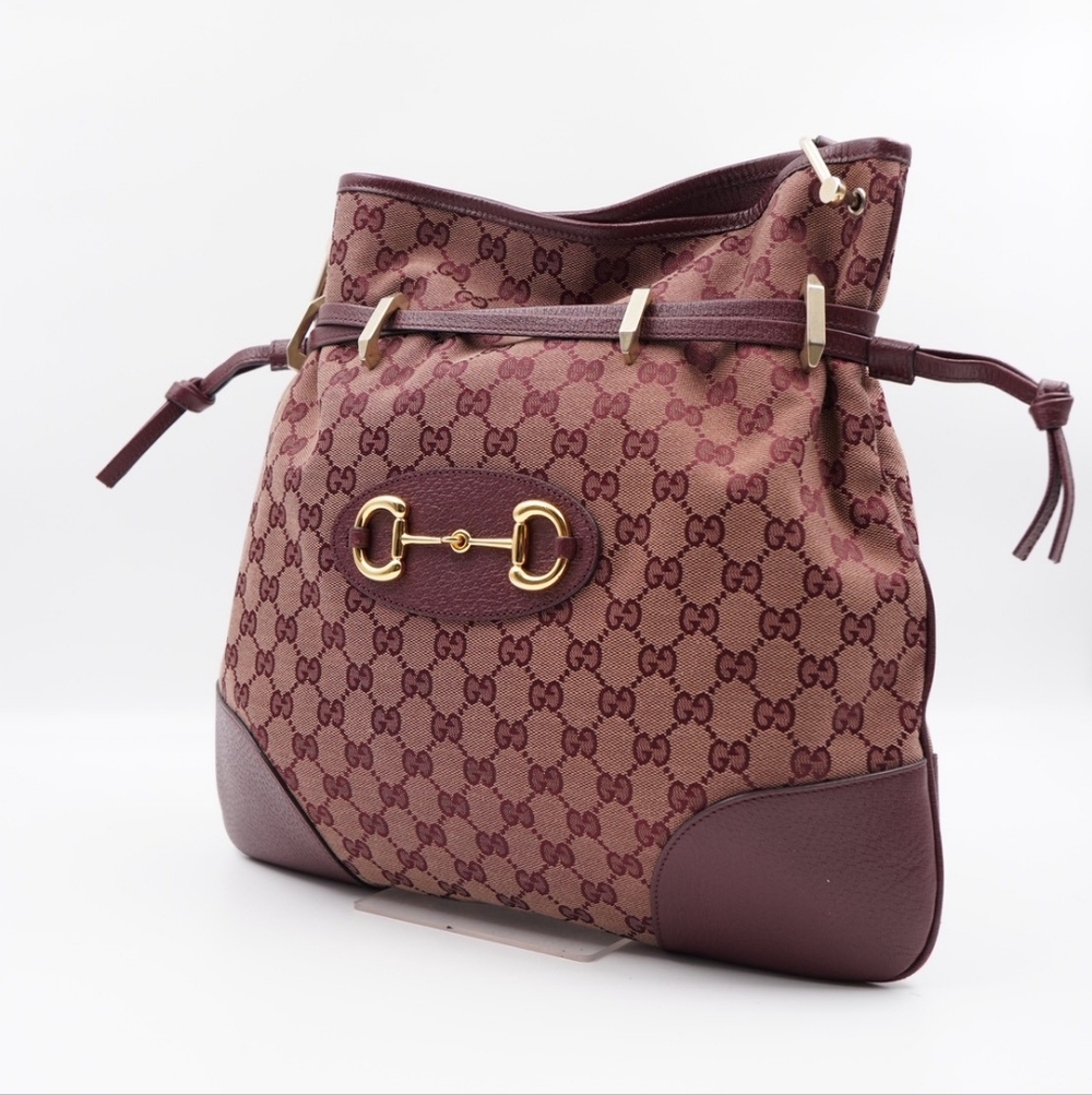 CD12 💖 Gucci Horsebit 1955 Messenger Bag GG Canvas Large - Picture 5 of 14